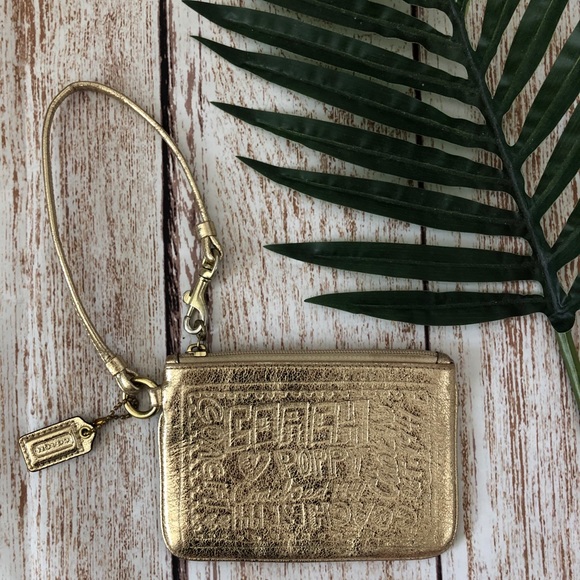 Coach Poppy Gold Wristlet